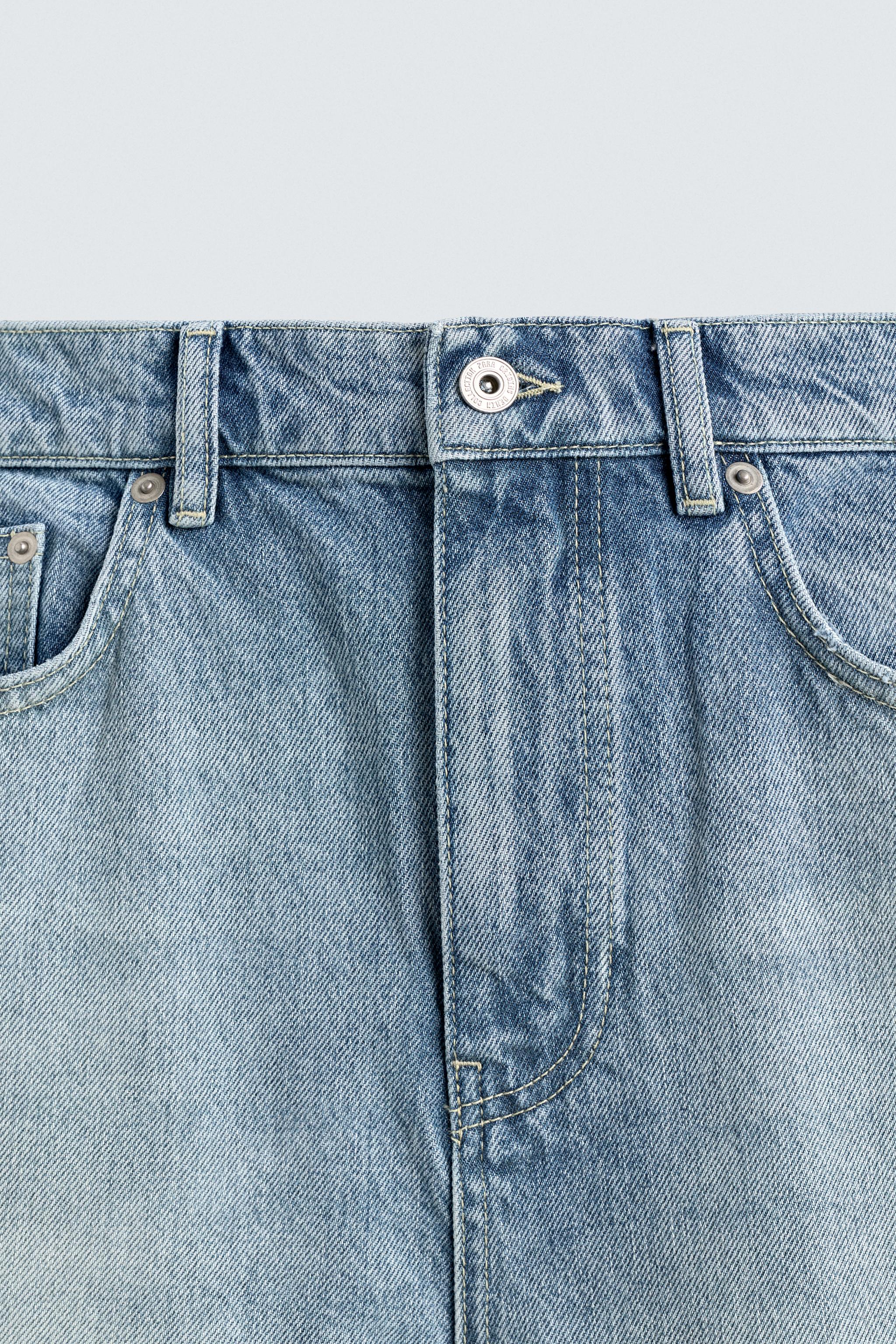 STRAIGHT FIT SEAMED JEANS